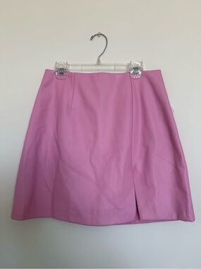 Anthropologie Pink Mini Skirt with Front Slit